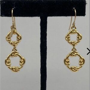 COACH Gold Double Circle Drop Earrings with COA